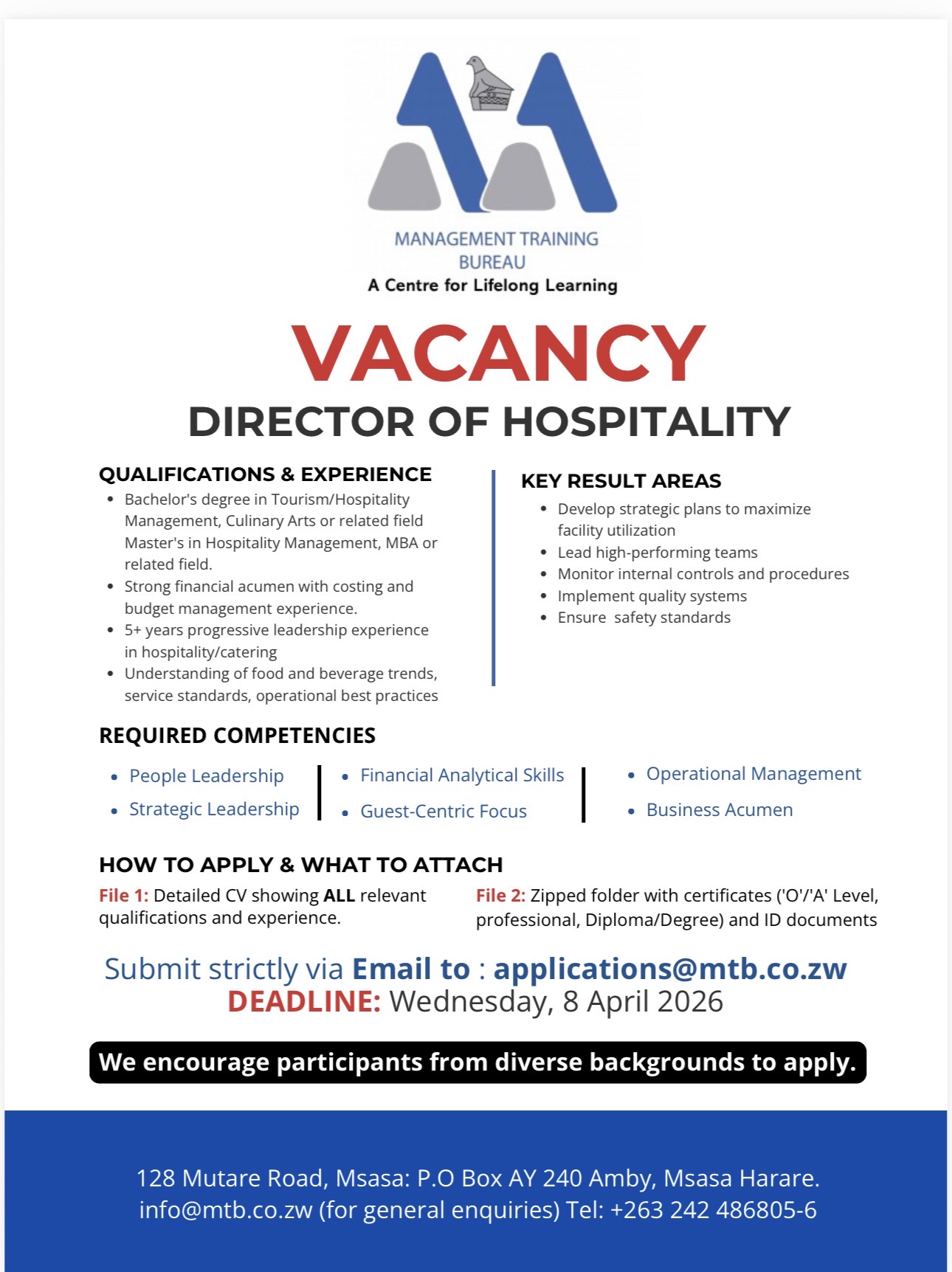 Vacancy Hospitality Director